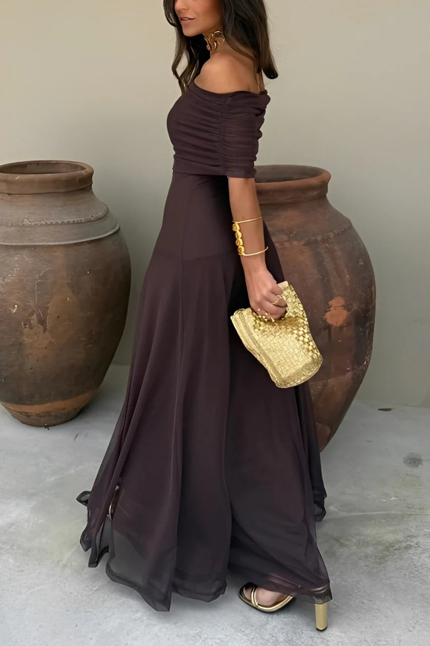 Toledo – Vestido Maxi Asimétrico de Malla