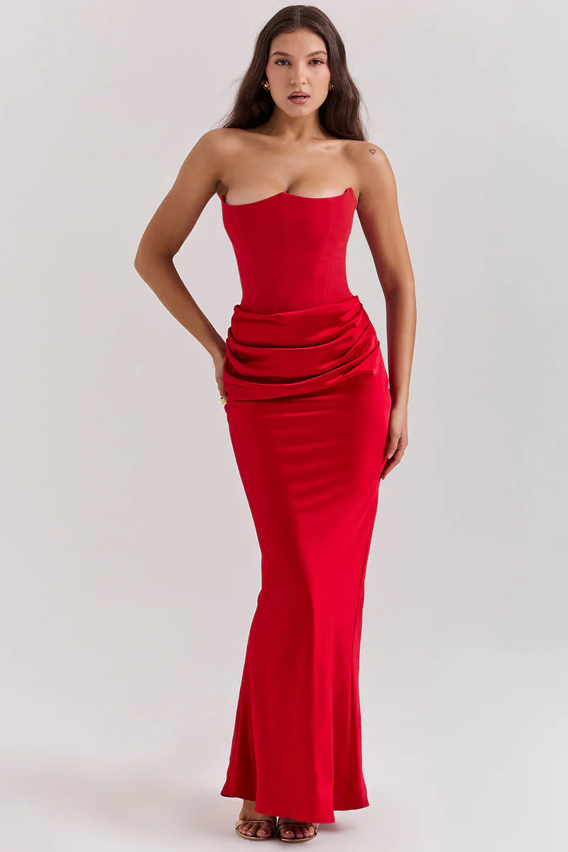Rose – Vestido Maxi Corset Sin Tirantes