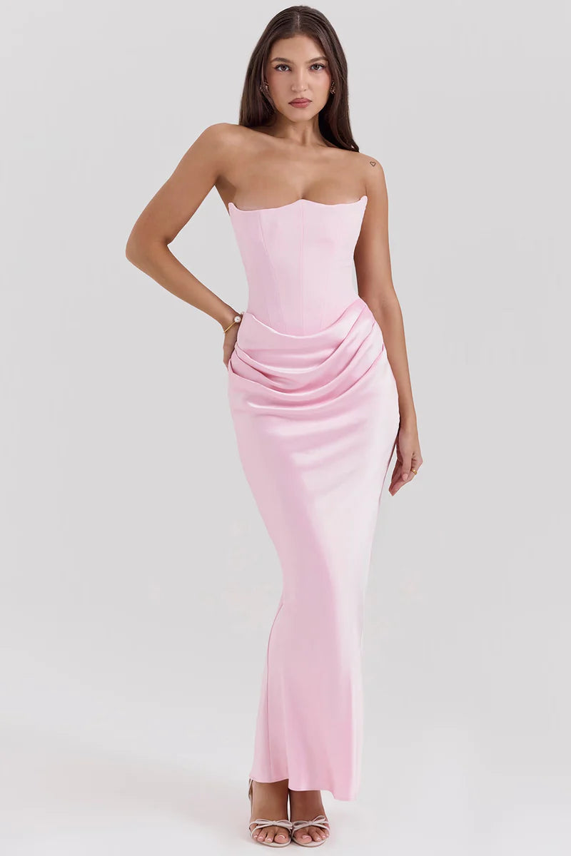 Rose – Vestido Maxi Corset Sin Tirantes