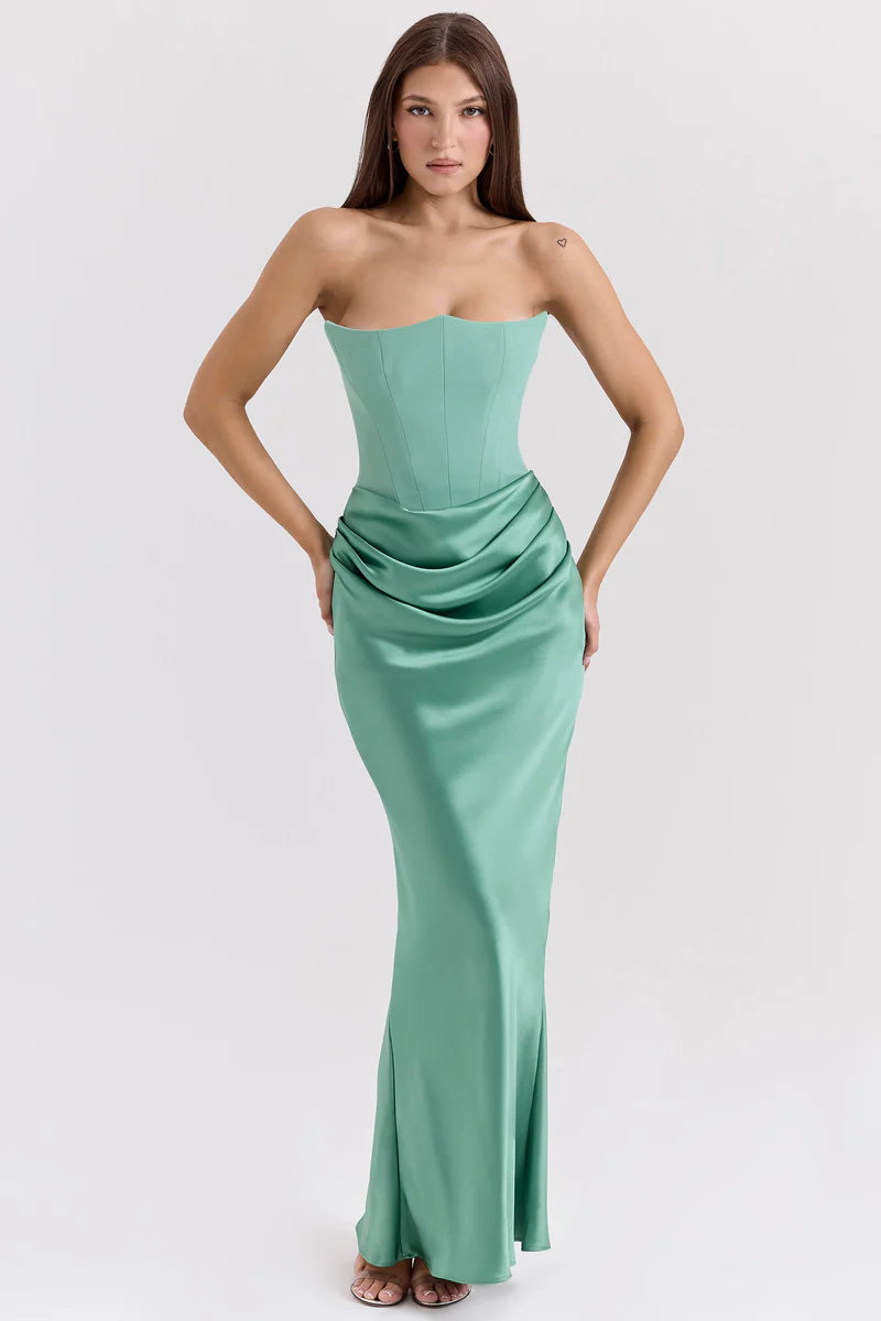 Rose – Vestido Maxi Corset Sin Tirantes