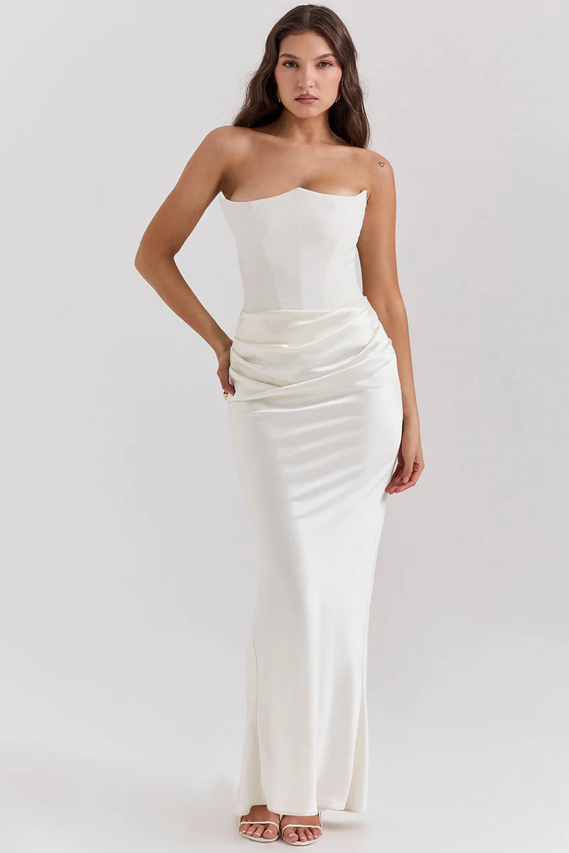 Rose – Vestido Maxi Corset Sin Tirantes