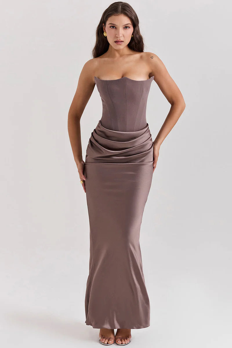 Rose – Vestido Maxi Corset Sin Tirantes